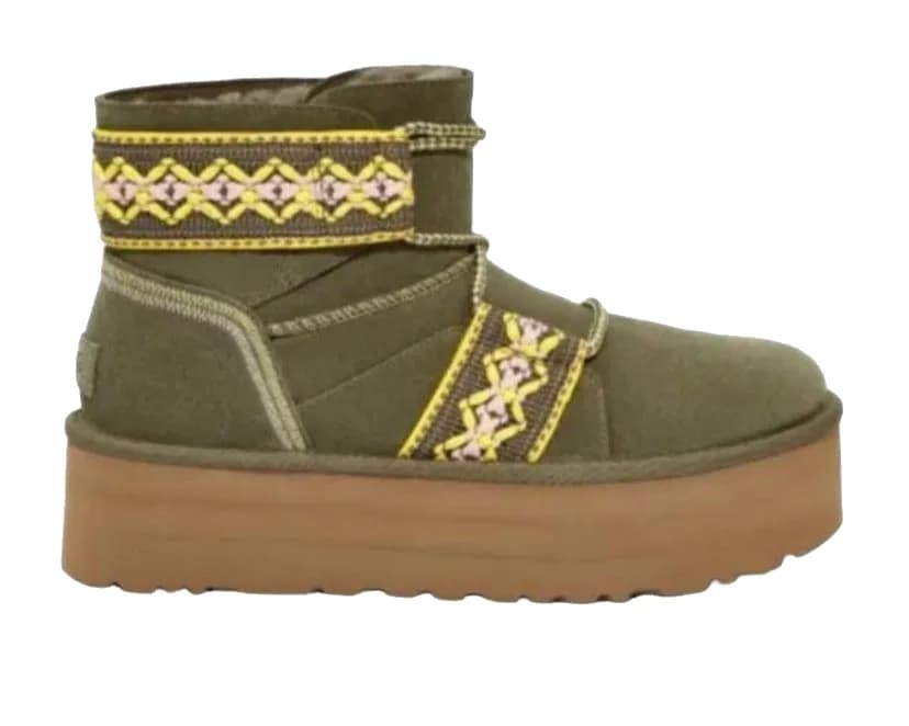UGG WOMEN MINI BRAID PLAT — KHAKI