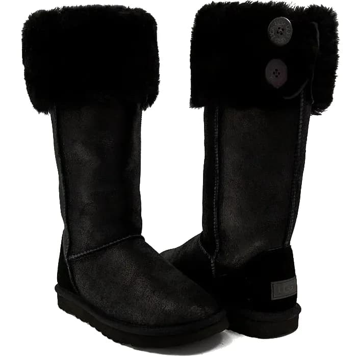 Ugg Over The Knee Bailey Button 2 — Black Bomber